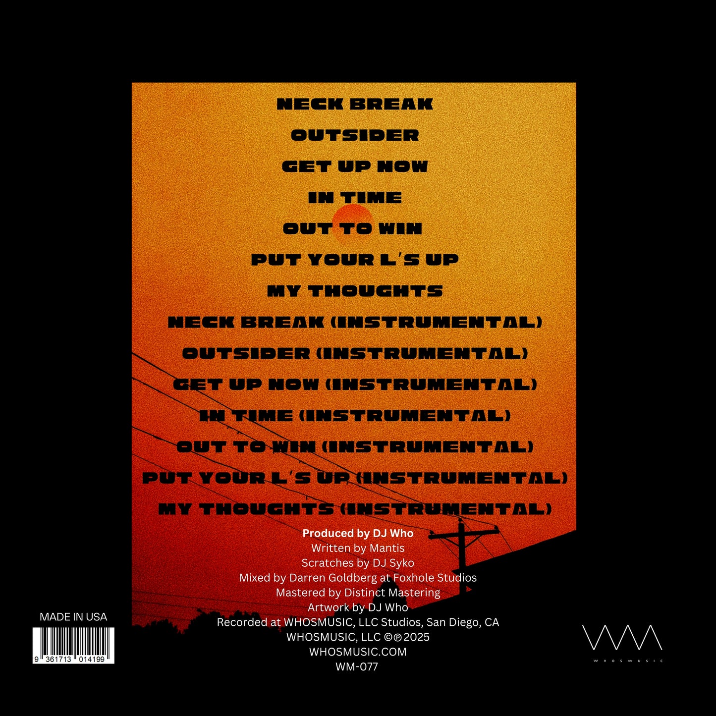 DJ Who & Mantis - Out To Win (Digital Album)